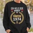 Held Der Arbeit Onostalgia 50Th Birthday 1974 Ddr Sweatshirt Geschenke für Ihn