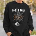He's My Boo Spider Skull Matching Halloween Pajama Couples Sweatshirt Gifts for Him