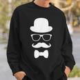 Hipster Baffi Nerd Geek Bowtie Hat Occhiali Felpa Regalos para él