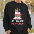 Ich Hasse Menschen Unicorn Sweatshirt Geschenke für Ihn