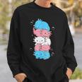 Kawaii Axolotl Heap Transgender Pride Flag Trans Lgbtq Sweatshirt Geschenke für Ihn