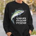 Komm Her Fischi Fischi Slogan Fishing Sweatshirt Geschenke für Ihn