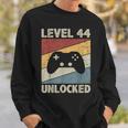 Level 44 Unlocked Video Gamer 44Th Birthday Vintage Sweatshirt Gifts for Him