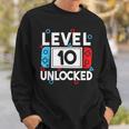 Livello 10 Giocatore Sbloccato 10 ° Compleannoideogioco Ragazzi Felpa Regalos para él