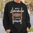 Mei Lederhosn Is In Da Wäsch Leather Trousers Sweatshirt Geschenke für Ihn