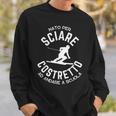 Nato Per Sciare Sci Sciatore Costretto Ad Andare A Scuola Felpa Regalos para él
