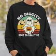 No Diggity Bout To Bag It Up Cute Ghost Halloween Sweatshirt Gifts for Him