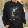 Okkult Atheist Burn Church Stay Lit Satan Devil Grunge Sweatshirt Geschenke für Ihn