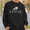Palm Tree Heartbeat Tropical Summer Beach Vacay Sweatshirt Gifts for Him