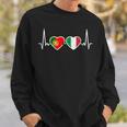 Portugal Italyintage Heartbeat Flag Portuguese Sweatshirt Geschenke für Ihn