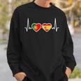 Portugal Spain Heartbeat Flag Spanish Portuguese Sweatshirt Geschenke für Ihn