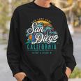 Retro San Diego California Sun Sand Surf Spiaggia Palme Felpa Regalos para él
