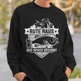 Rute Raus Der Spass Beginnt Fischer Angler Sweatshirt Geschenke für Ihn