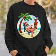 Santa Claus Reindeer Beach Swimming Trunks Palm Trees Christmas Sweatshirt Geschenke für Ihn