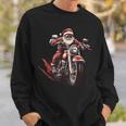 Santa Riding A Motorcycle Biker Motorcycle Lover Xmas Pajama Sweatshirt Gifts for Him