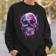 Skeleton Skull Biker Rocker Skull Punk Rock Sweatshirt Geschenke für Ihn