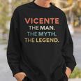 Vicente El Hombre El Mito La Leyenda Nombre Personalizado Hombres Camisa de entrenamiento Regalos para él