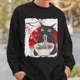 Vintage Cat Eating Ramen Japanese Cat Noodles Sweatshirt Gifts for Him