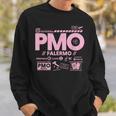 Vintage Palermo Pmo Codice Aeroporto Giornoiaggio Retro Tag Sicilia Felpa Regalos para él