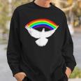 Weiße Friedenstaube Mit Regenbogen Sweatshirt Geschenke für Ihn