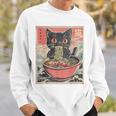 Cat Ramen Japanese Graphic Kawaii Cat Anime Sweatshirt Gifts for Him