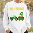 Children's 4Th Birthday Achtung Ich Bin Schon 4 Jahre Tractor Tractor Sweatshirt Geschenke für Ihn