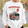 Children's Birthday Feuerwehr Fire Brigade Attention Ich Sweatshirt Geschenke für Ihn