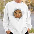 Divertente Gatto Che Esce Dalla Stampa Simpatica Felpa Regalos para él