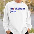 Donna Blockchain Jane Bitcoin Logo Blu Rosso Felpa Regalos para él