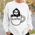 Faultier Und Kaffee Sloffee Lustig Witze Sarkastisch Sweatshirt Geschenke für Ihn