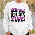 Kinder Achtung Ich Bin Zwei Geburtstag 2 Geburtstagsfeier Sweatshirt Geschenke für Ihn