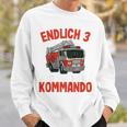 Kinder Endlich Drei Jahre 3Rd Birthday Boys Fire Brigade 80 Sweatshirt Geschenke für Ihn