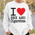 I Love Sex Cigarettes Un Cuore Rosso Divertente Fumare Sigari Festa Felpa Regalos para él