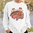 Moo Deng Bouncy Pig In Thai Picture The Cute Baby Hippo Sweatshirt Gifts for Him