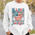 Peace Love America Smile Face Us Flag Fourth 4Th Of July Sweatshirt Gifts for Him