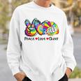 Peace Love Cheer Tie Dye Heart Cheerleading Back To School Sweatshirt Gifts for Him