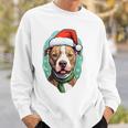 Pitbull Natalizio Con Cappello Da Babbo Natale Felpa Regalos para él