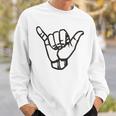 Shaka Sign Hang Good Vibes Retro Loose Hawaii Surfing Sweatshirt Gifts for Him