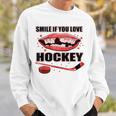 Sorriso Se Amate Hockey Giocatore Di Hockey Divertente Felpa Regalos para él