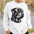 Stolzer Rottweiler Kopf Im Zeichenstil Auf Brust Sweatshirt Geschenke für Ihn