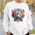 Tigre Flores Ojos Azules Animal Print Arte Tigre Camisa de entrenamiento Regalos para él