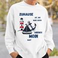 Zuhause Ist Wo Man Auch Abends Moin Sagt Meer Strand Moin Sweatshirt Geschenke für Ihn