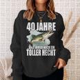 40 Jahre Und Noch Ein Toller Hecht Angler Birthday Sweatshirt Geschenke für Sie