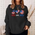 4Th Of July Peace Love America Us Flag Fourth Of July Sweatshirt Gifts for Her