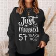 57° Anniversario Di Matrimonio Regalo Just Married 57 Anni Fa Felpa Regalos para ella