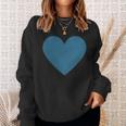 Blaues Herz Simples Minimalistisch Süßes Heart Sweatshirt Geschenke für Sie