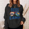 Boss Friend Camp Vacation Retro Camping Summer Sunset Tent Sweatshirt Gifts for Her