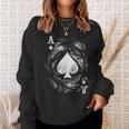 Card Ace Pique Jeu De Dés Jeu De Cartes Poker Effet Grunge Sweater e Cadeaux pour elle