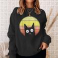 Cat Sunset Sunset Cat Retrointage Sweatshirt Geschenke für Sie