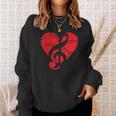 Chiave Diiolino Musicista Note Musicali Cuore Musica Felpa Regalos para ella
